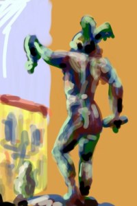 Digital painting in a iphone with Brushes