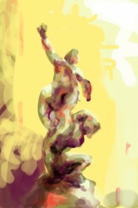 Digital painting in a iphone with Brushes